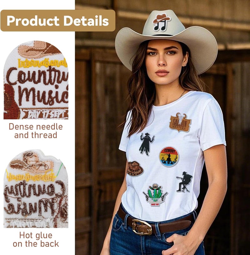 RF-patch 30Pcs Cowboy Iron on Patches, Embroidered Western Iron on/Sew on Patches for Clothes, Hats, Jeans, Dress, Backpacks, Etc - Image 3